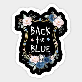 Back the blue flowers Police Officers Law Enforcement Sticker